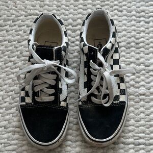 Black and White Vans Checkered Sneakers